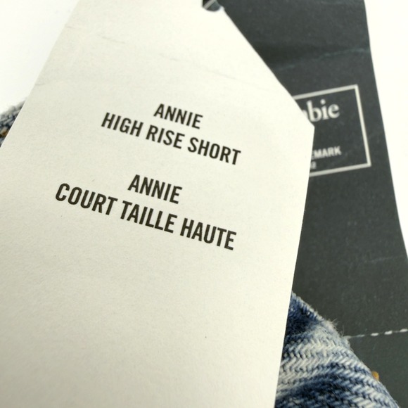 Abercrombie & Fitch Annie High Rise Shorts Womens 27 Distressed Frayed Denim NWT - Picture 8 of 14